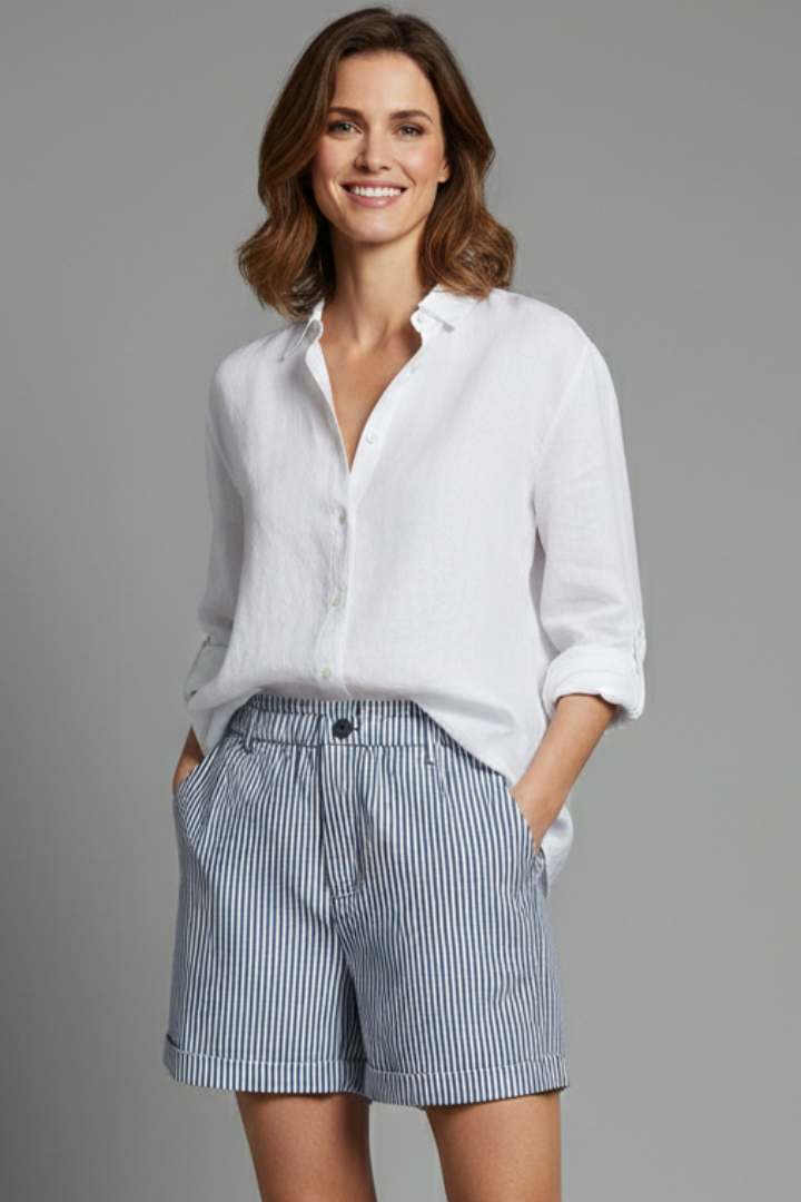Stylish Striped Shorts for Women with High Waist Style