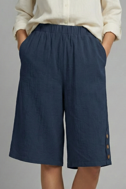 Effortless Wide Leg Shorts for Women with High Waist Style