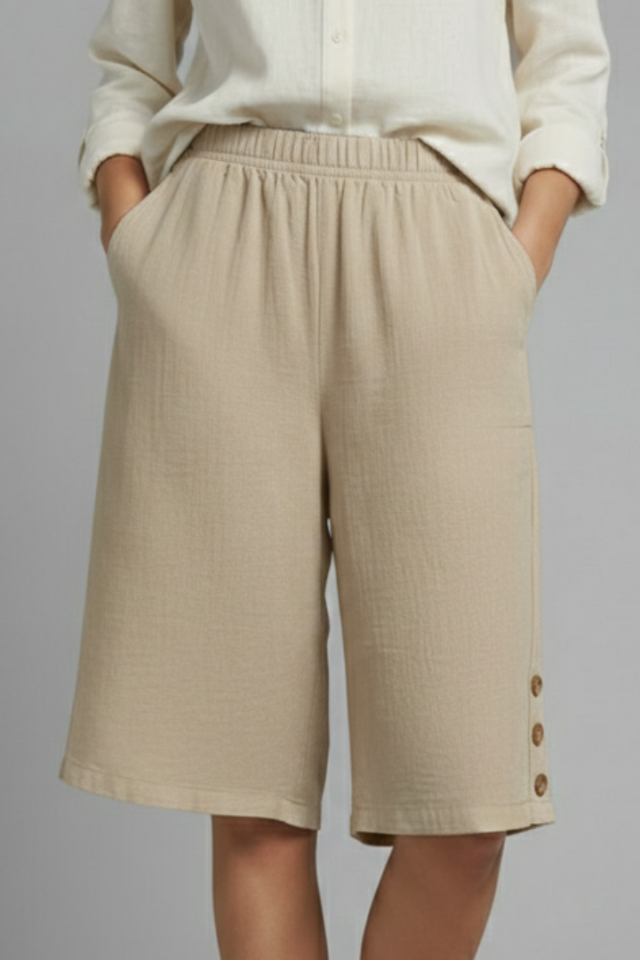 Effortless Wide Leg Shorts for Women with High Waist Style