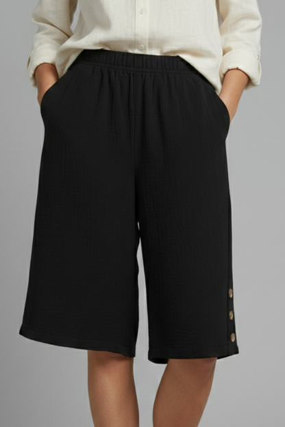 Effortless Wide Leg Shorts for Women with High Waist Style