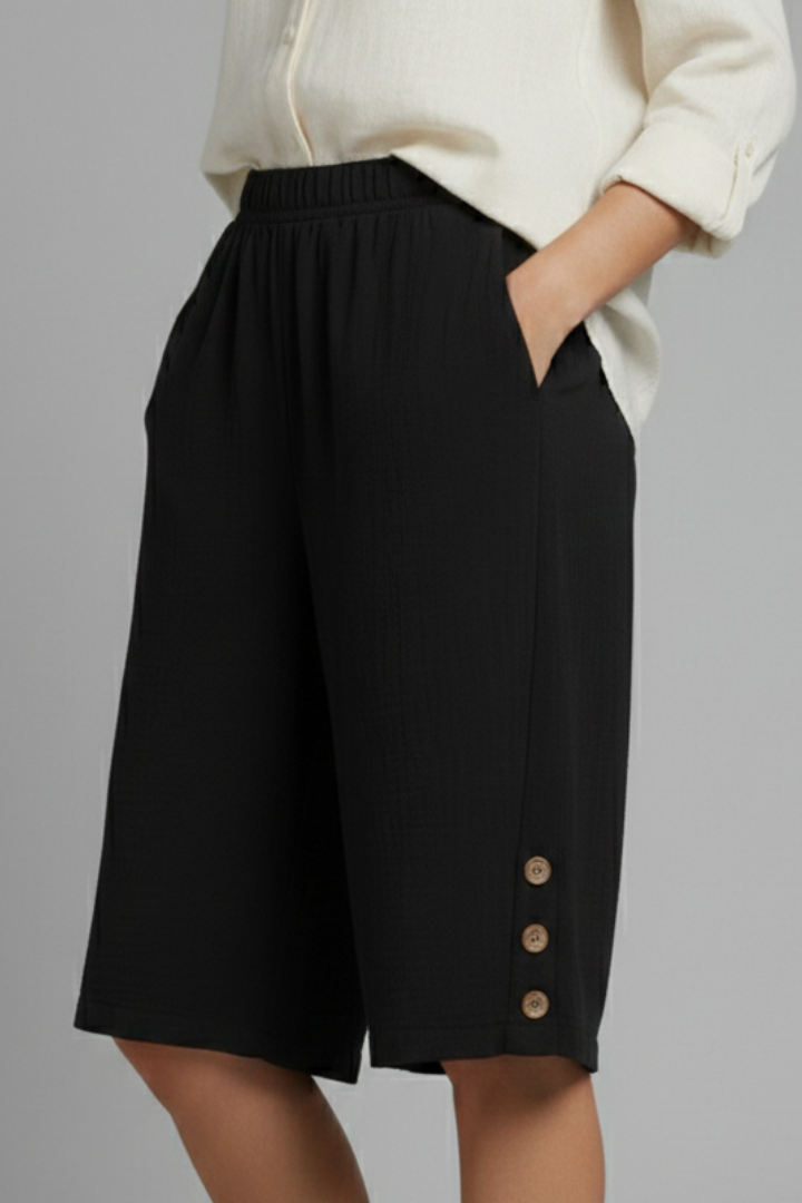 Effortless Wide Leg Shorts for Women with High Waist Style