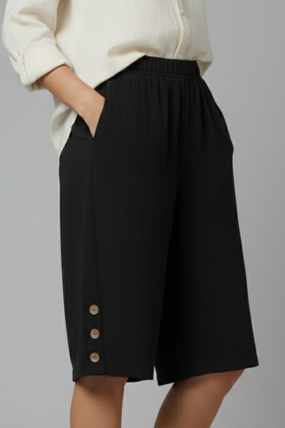 Effortless Wide Leg Shorts for Women with High Waist Style
