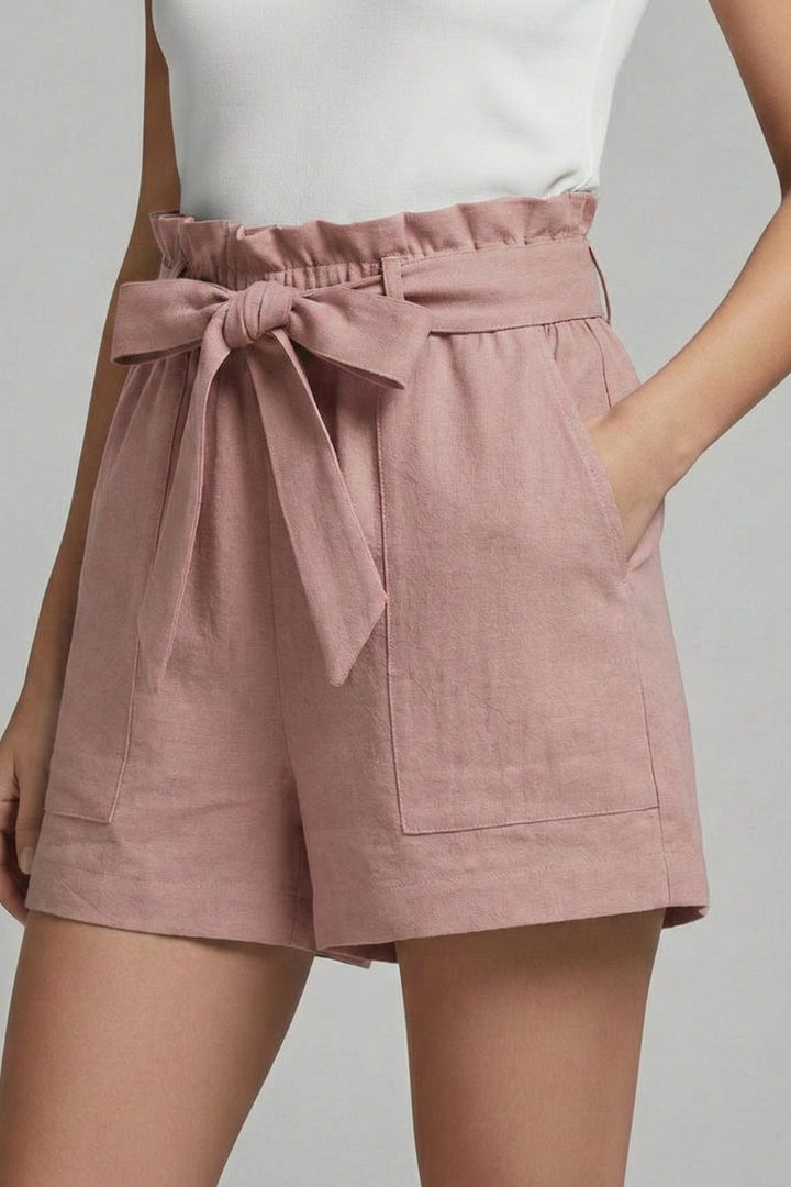 Effortless Linen Shorts for Women with High Waist Style