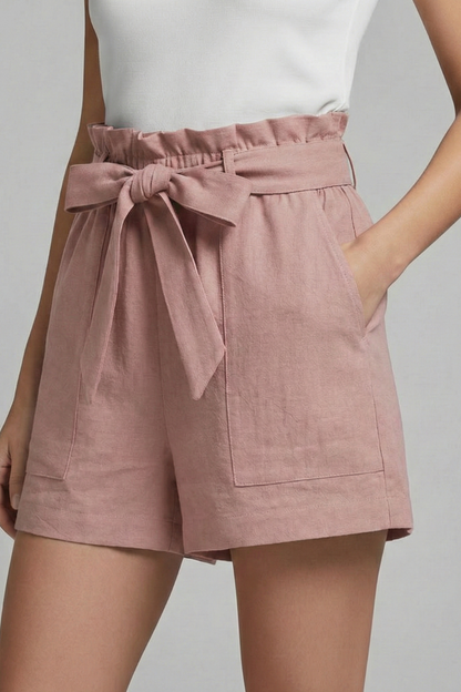 Effortless Linen Shorts for Women with High Waist Style