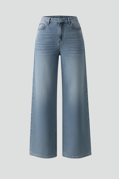 Stylish Relaxed Wide Leg Jeans for Women with High Rise Style