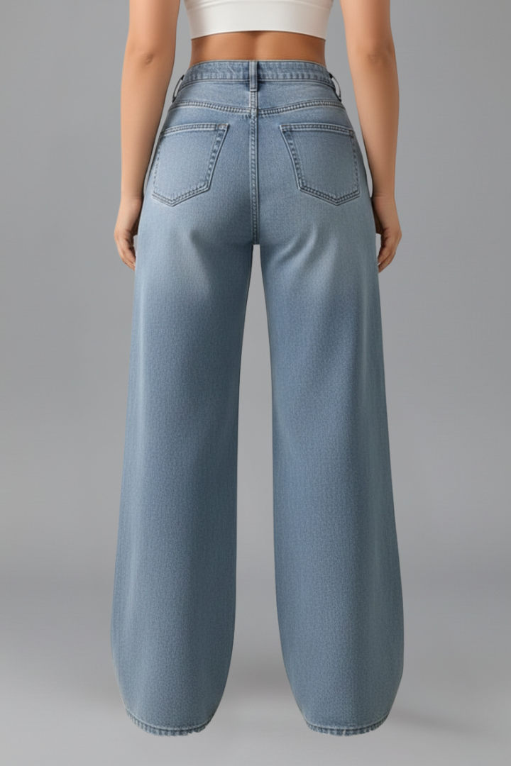Stylish Relaxed Wide Leg Jeans for Women with High Rise Style