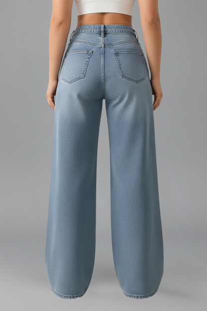 Stylish Relaxed Wide Leg Jeans for Women with High Rise Style