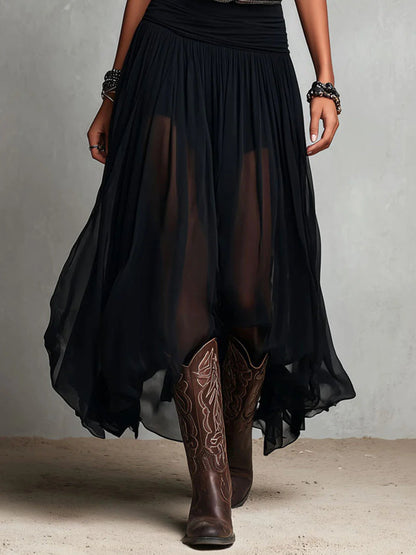 Elegant Black Maxi Dress for Women with Tank Top Style
