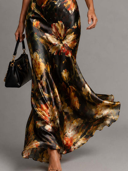 Black Floral Wedding Guest Maxi Dress