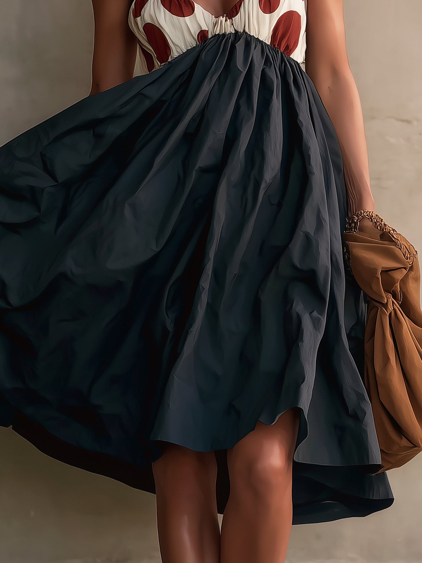 Black Strapless Cocktail Mini Dress with Floral Bodice