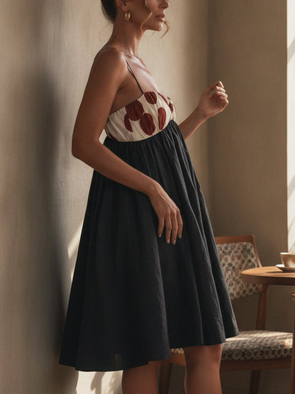 Black Strapless Cocktail Mini Dress with Floral Bodice