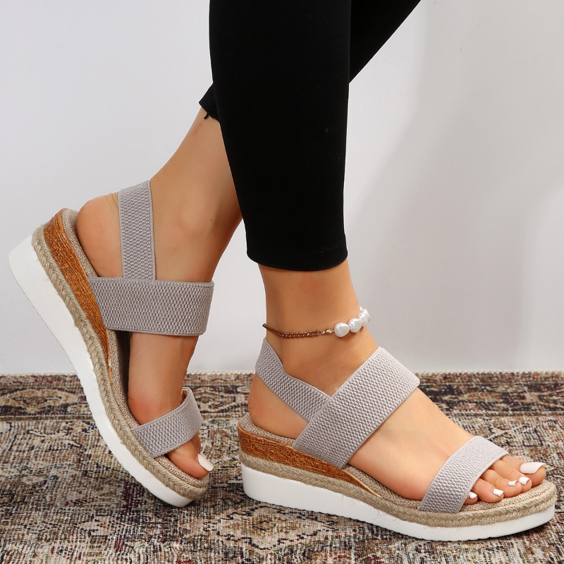 Comfortable Wedge Sandals with Elastic Straps