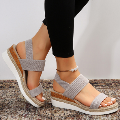 Comfortable Wedge Sandals with Elastic Straps
