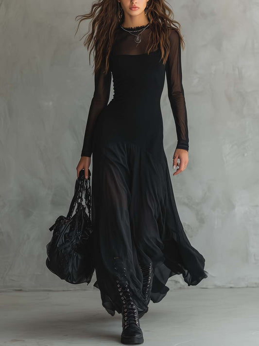 Elegant Black Going Out Dress for Women with Black Tie Formal Style
