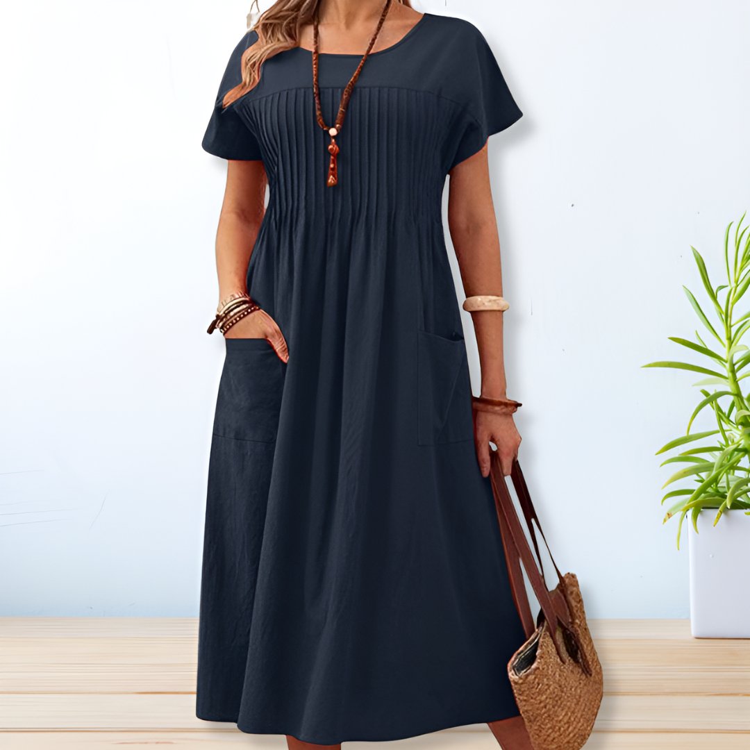 Comfortable Midi Dress for Women with Round Neck Style