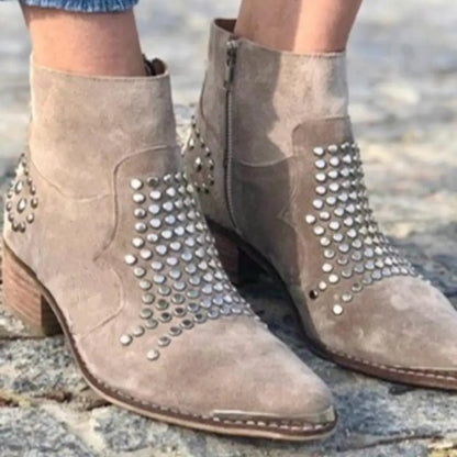 Stylish Brown Boots for Women with Studded Detail Style