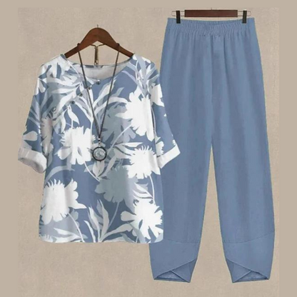 Effortless Two Piece Set for Women with Printed Style