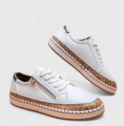 Stylish Floral Platform Sneakers for Women with Cork Sole Style