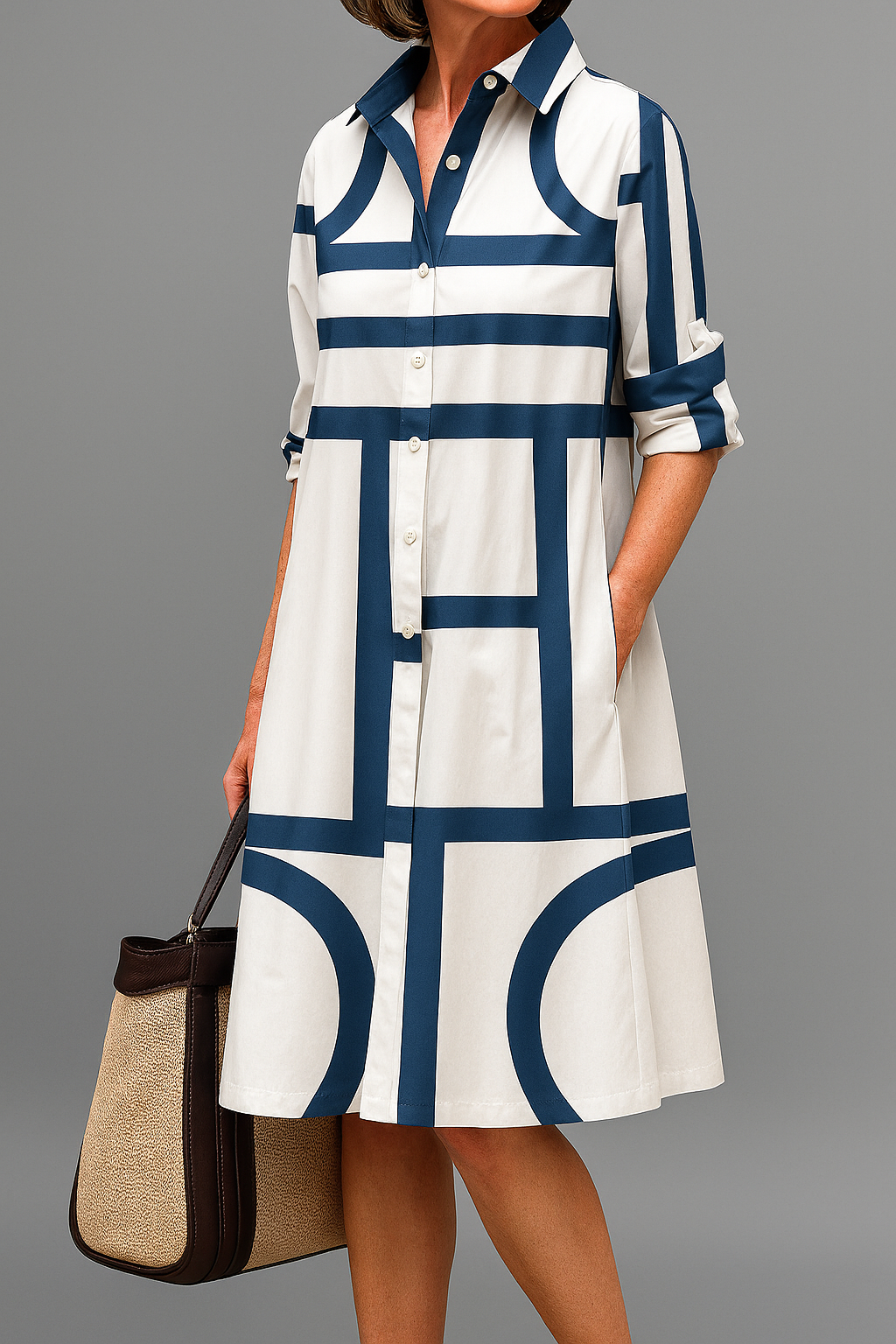 Stylish White Shirt Dress for Women