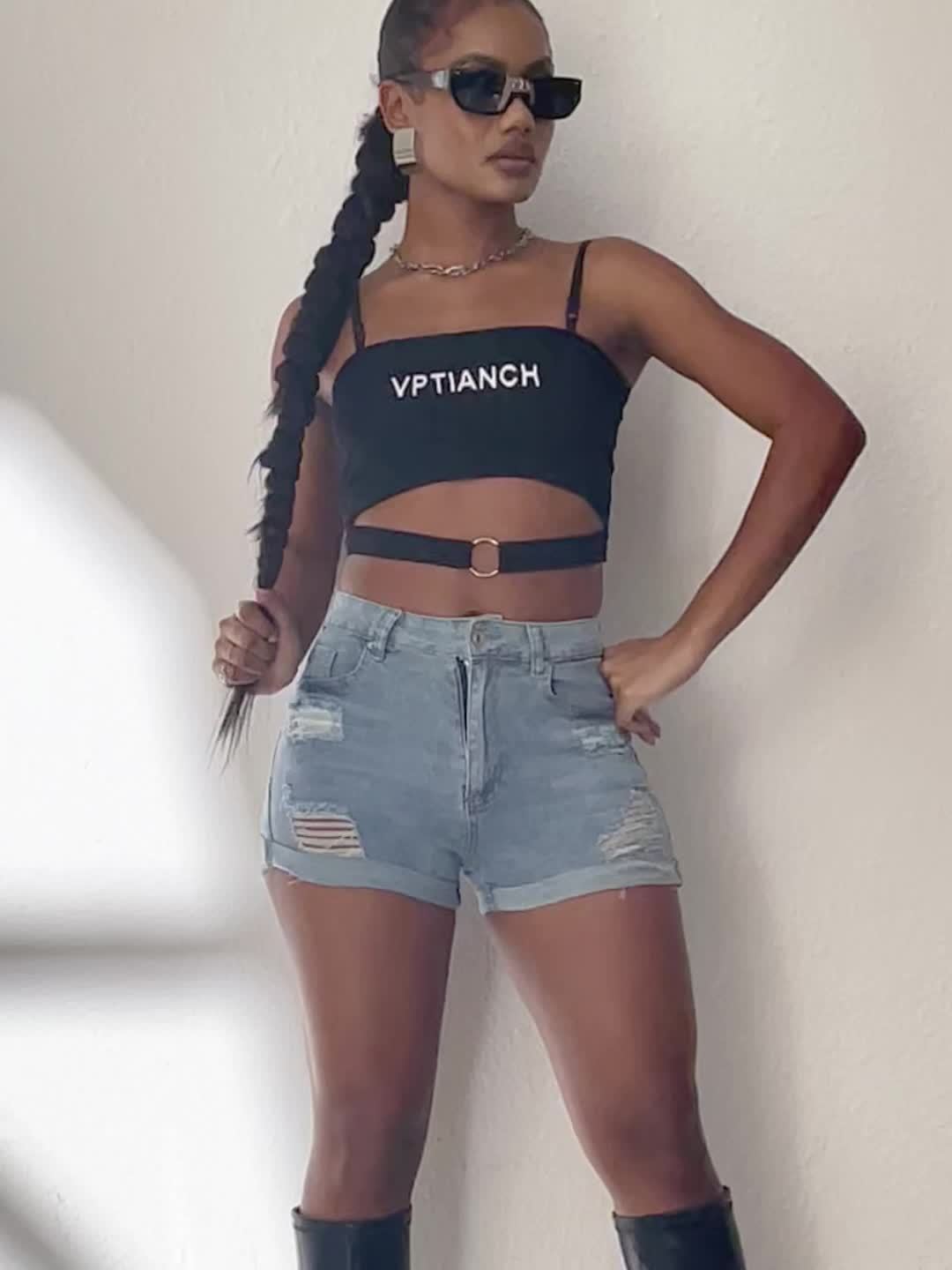 Stylish Ripped Denim Shorts for Women with High Waist Style