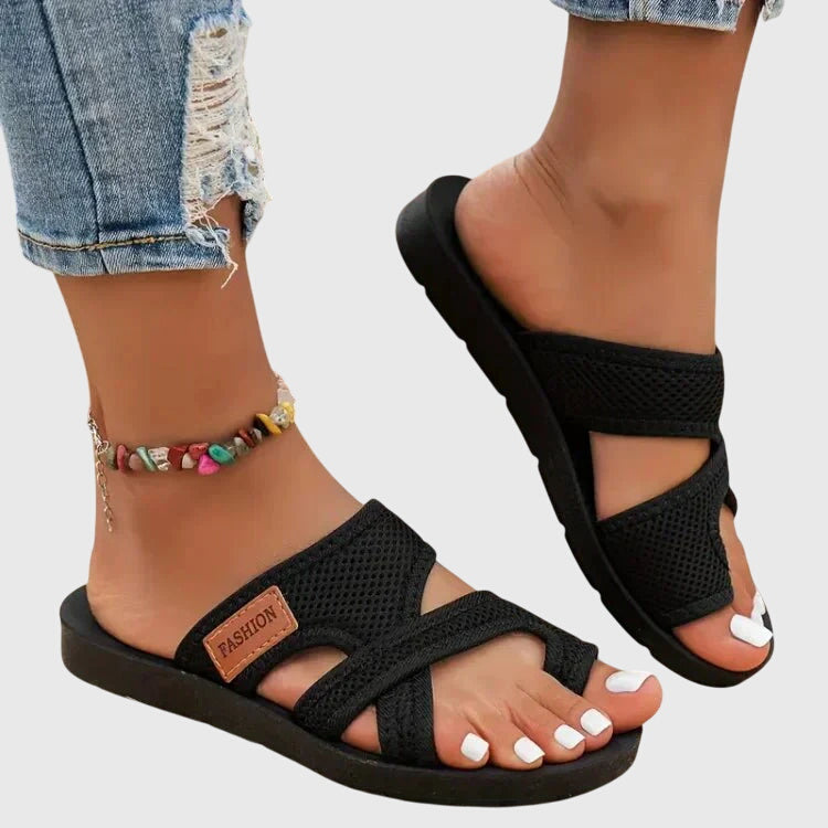 Comfortable Sandals for Women with Mesh Strap Platform Slip On Style