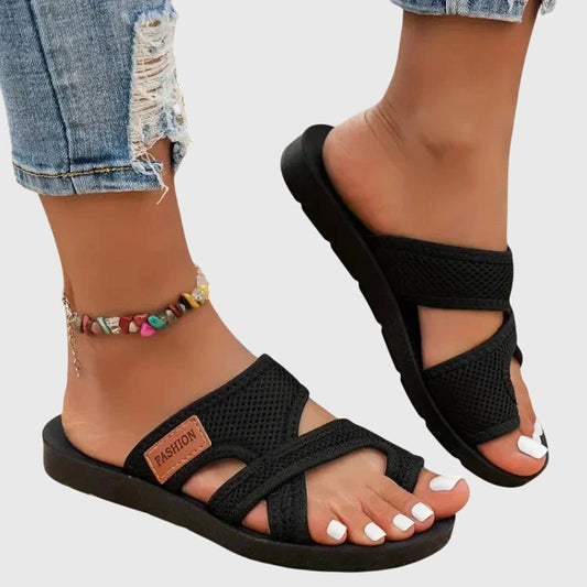 Comfortable Sandals for Women with Mesh Strap Platform Slip On Style
