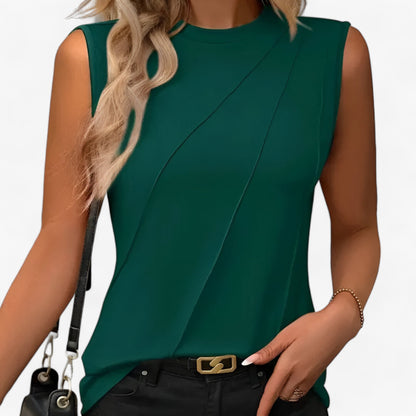 Effortless Sleeveless Blouses for Women with Mock Neck Style
