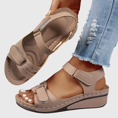 Adjustable Strap Wedge Sandals
