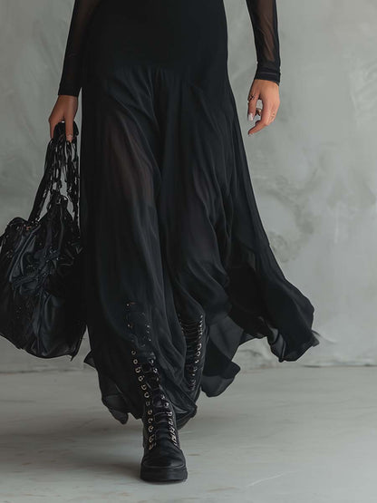 Elegant Black Going Out Dress for Women with Black Tie Formal Style