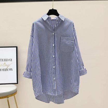 Effortless Striped Button Down Blouse for Women