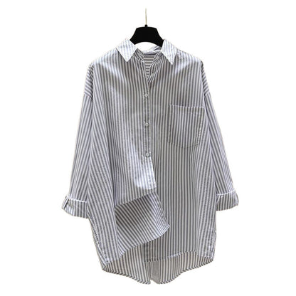 Effortless Striped Button Down Blouse for Women