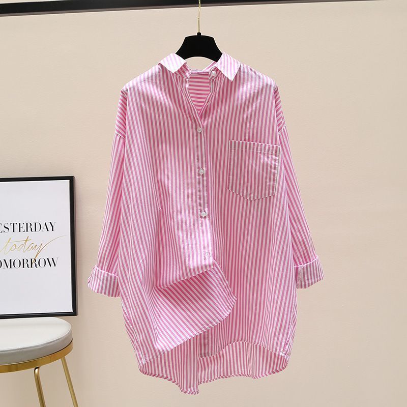 Effortless Striped Button Down Blouse for Women