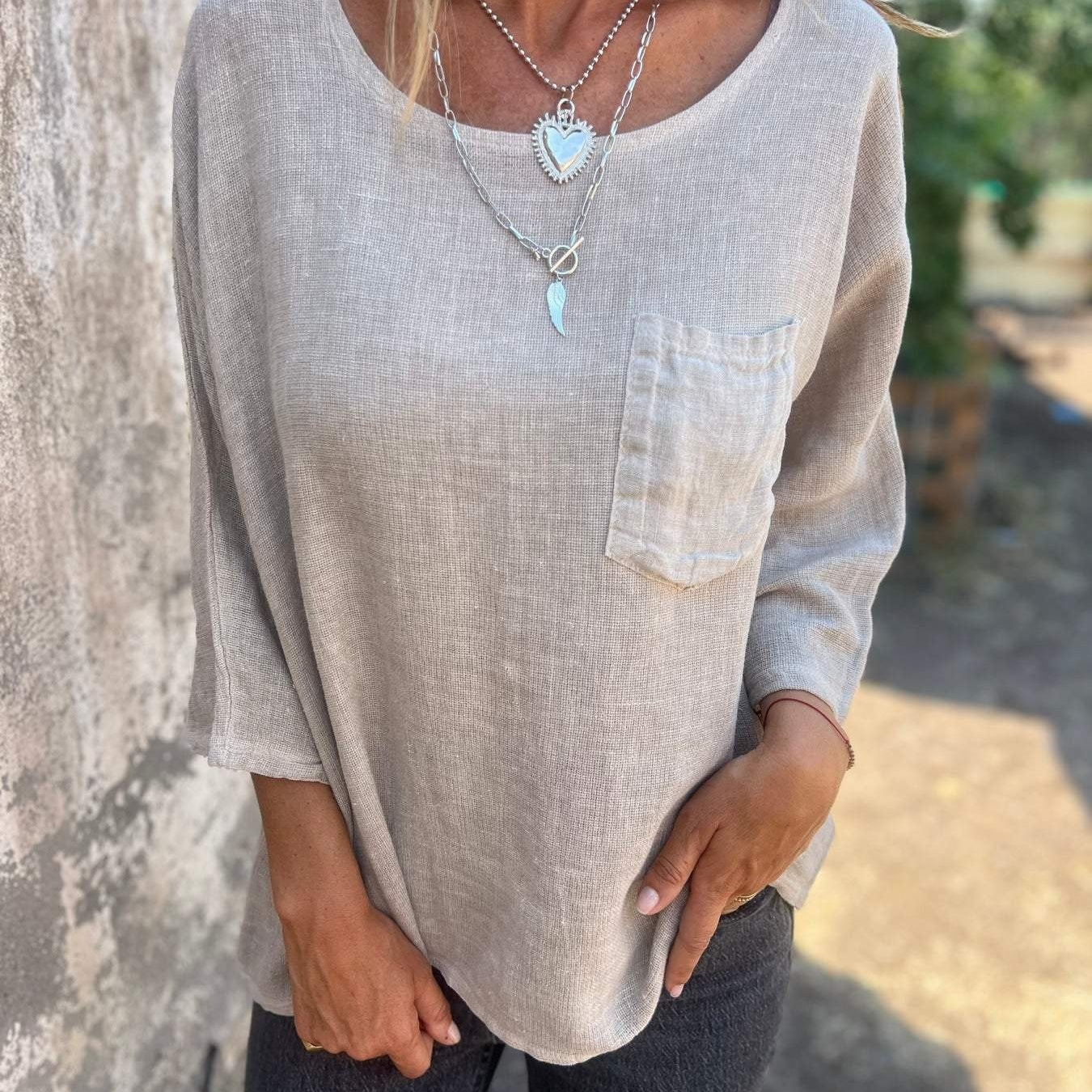 Comfortable Tunic Blouses for Women with Round Neck Style