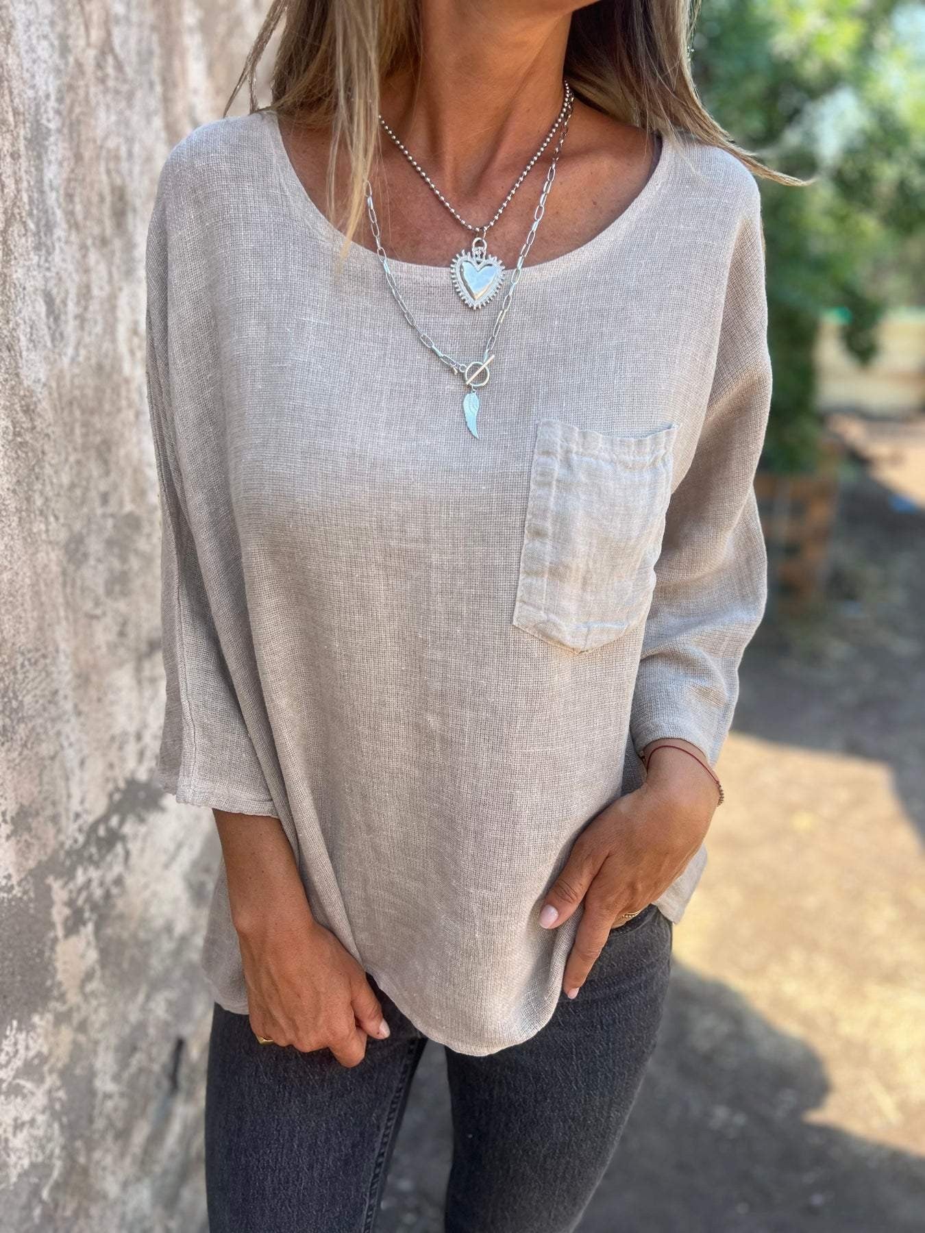 Comfortable Tunic Blouses for Women with Round Neck Style