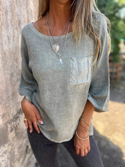 Comfortable Tunic Blouses for Women with Round Neck Style