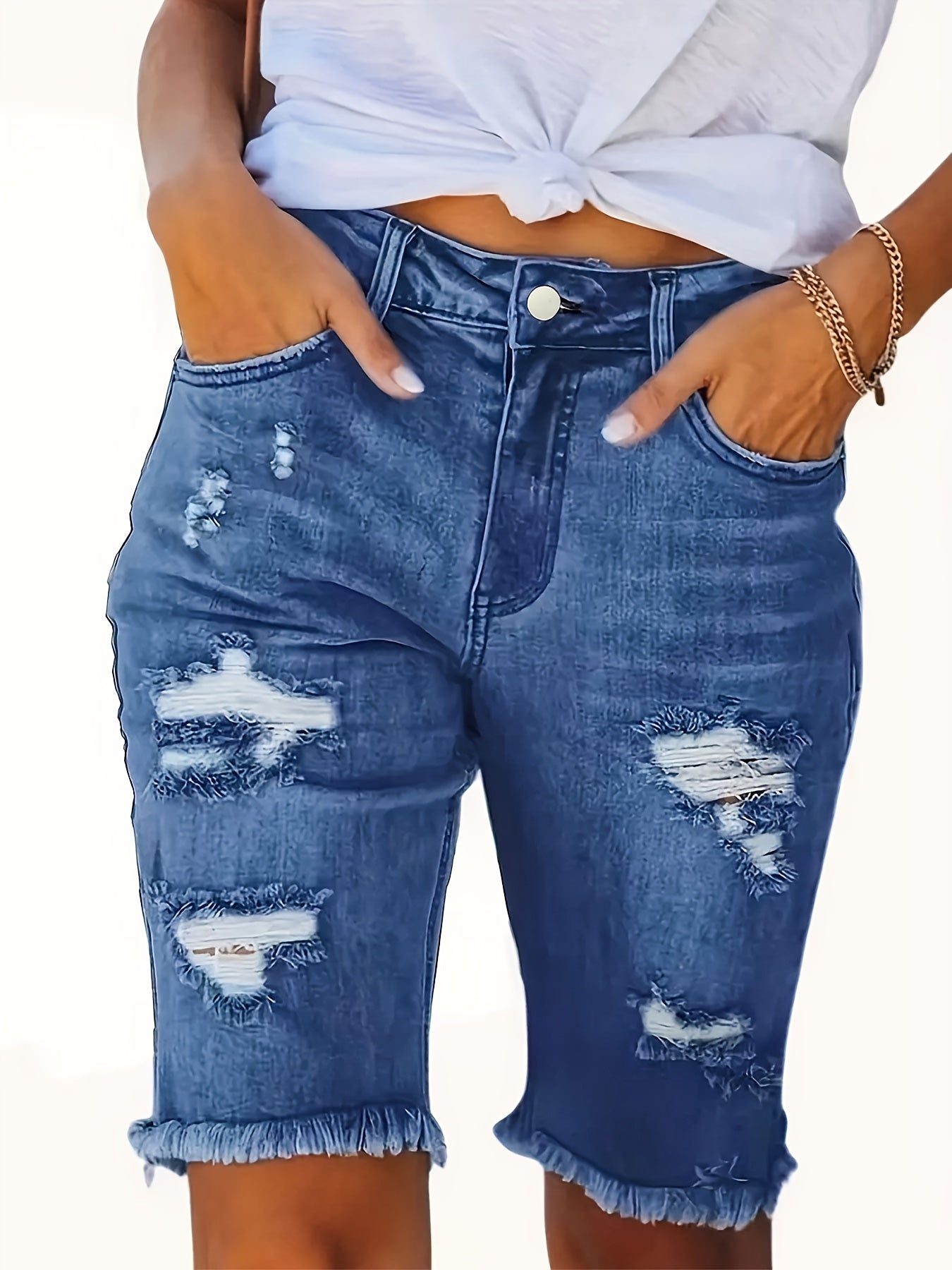 Stylish Denim Shorts for Women with High Waist Style