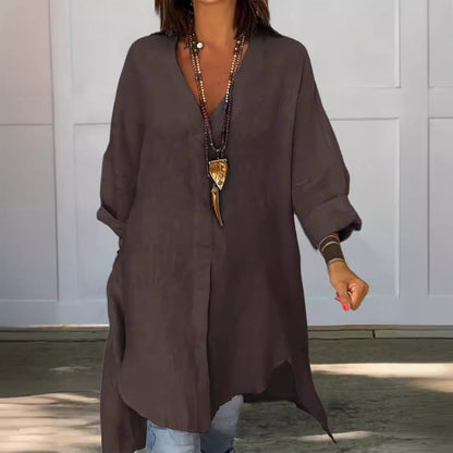 Effortless Tunic Blouses for Women with V Neck Style