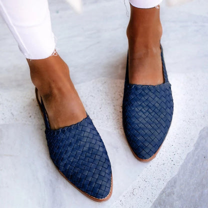 Woven Pointed Toe Loafers