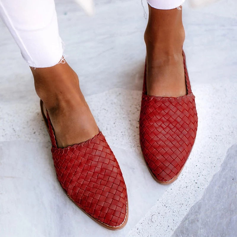 Elegant Woven Mules for Women with Pointed Toe Style