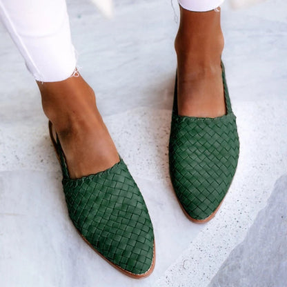 Woven Pointed Toe Loafers