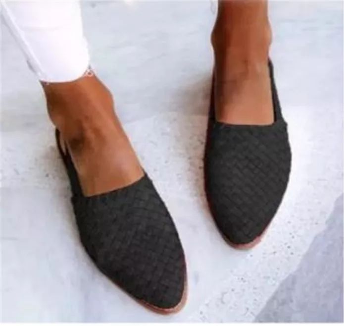 Woven Pointed Toe Loafers
