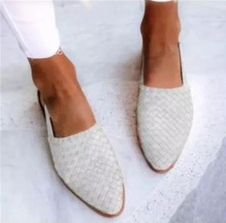 Woven Pointed Toe Loafers