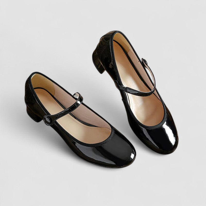 Elegant Mary Jane Shoes for Women with Patent Finish Style