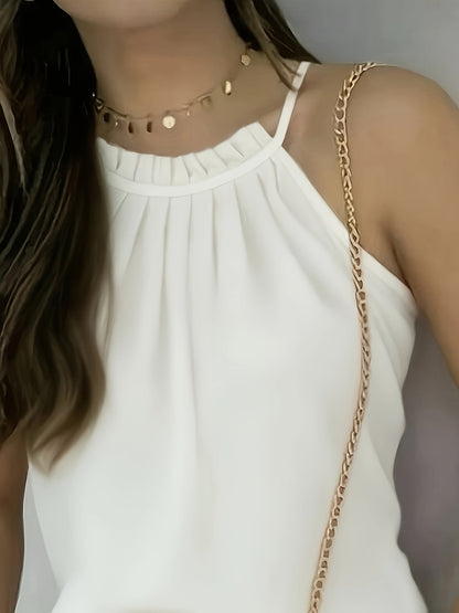 Stylish Halter Blouses for Women with Ruched Collar Style