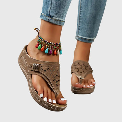 Comfortable Orthopedic Sandals for Women with Cutout Strap Platform Open Toe Style