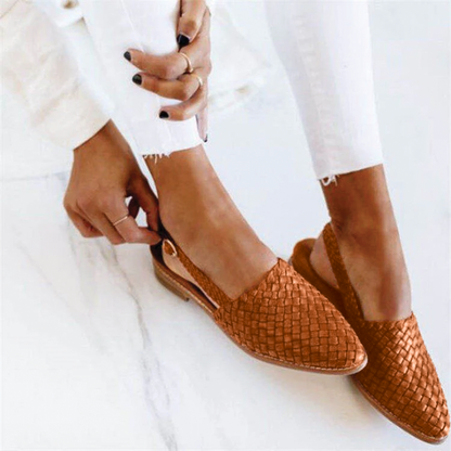 Woven Pointed Toe Loafers