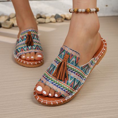 Comfortable Sandals for Women with Tassel Strap Style