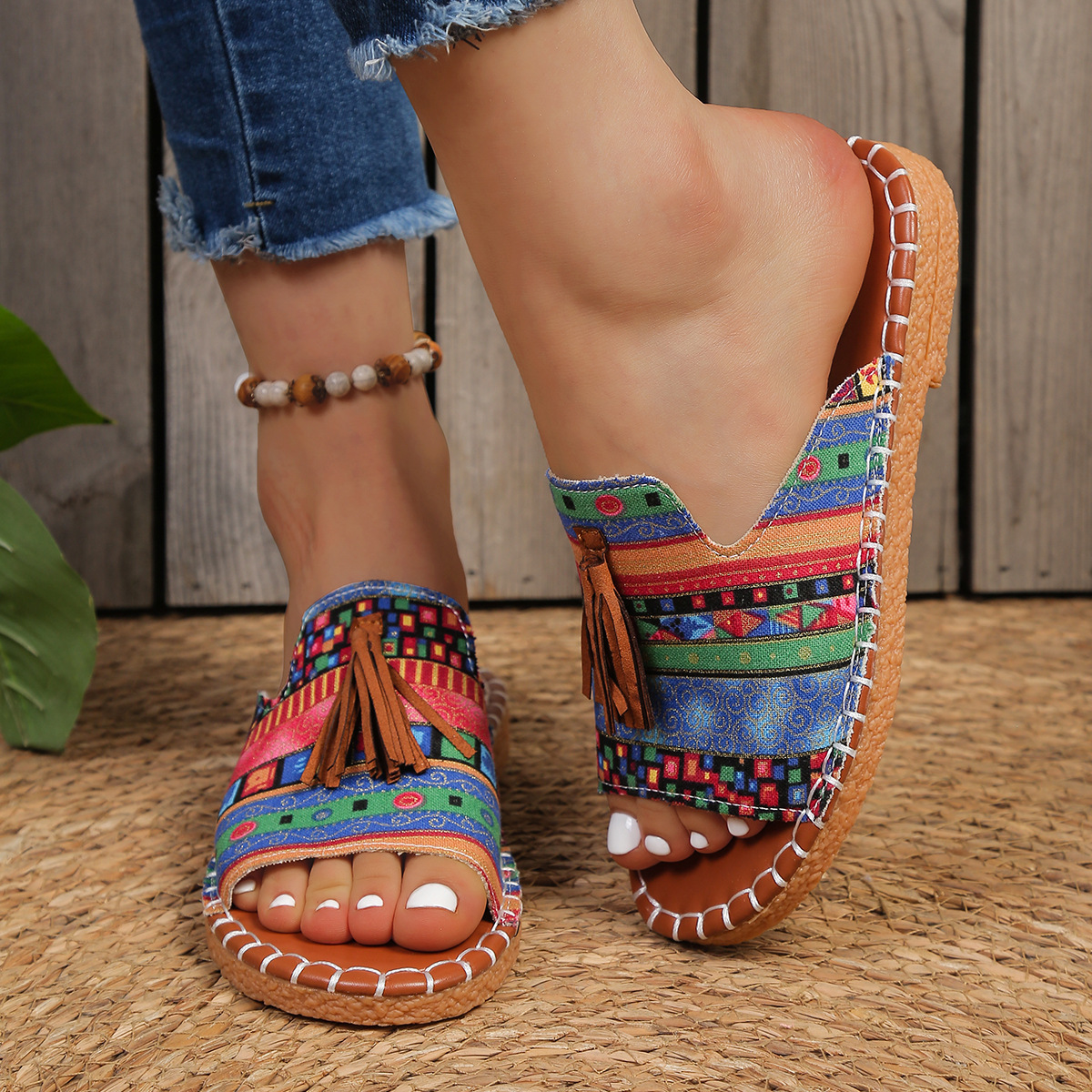 Comfortable Sandals for Women with Tassel Strap Style