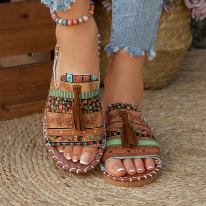 Comfortable Sandals for Women with Tassel Strap Style