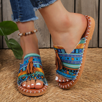 Comfortable Sandals for Women with Tassel Strap Style